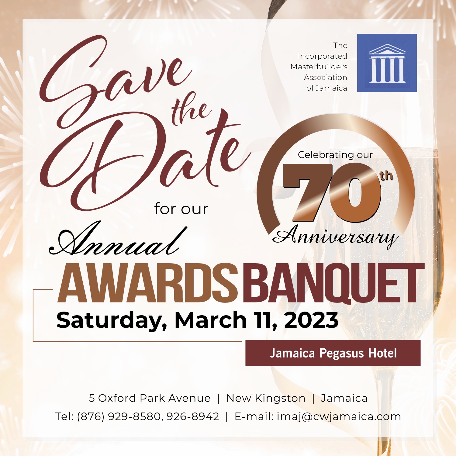 Save the Date! 70th Annual IMAJ Awards Banquet